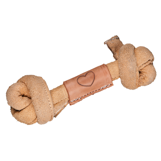 Huggle-Hide® Natural Leather Bone Dog Toy, 3 Pack